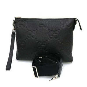 Gucci Jumbo GG shoulder bag embossed monogram Black